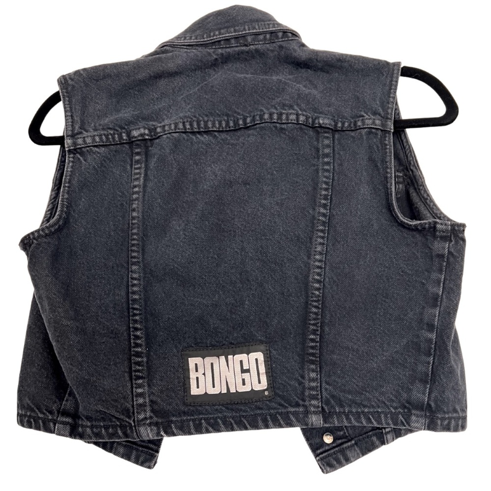 VINTAGE BONGO DENIM BLACK VEST SZ MED